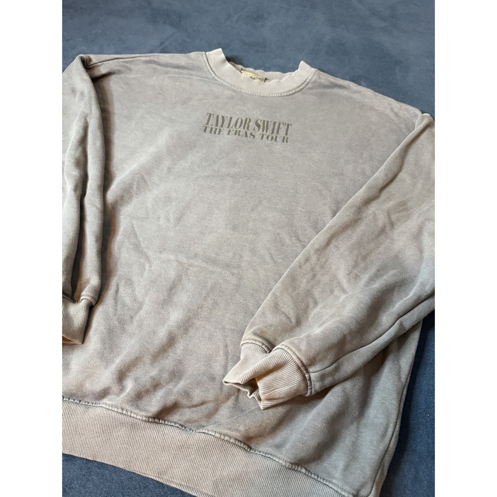 Taylor Swift Eras Tour Heavyweight Cotton Sweater Adult Sz L  Blue/Gray
